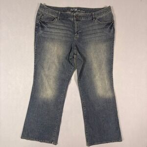 Apt 9 Bootcut Jeans Womens 20W Medium Wash Stretch Rhinestone Pocket Denim Blue